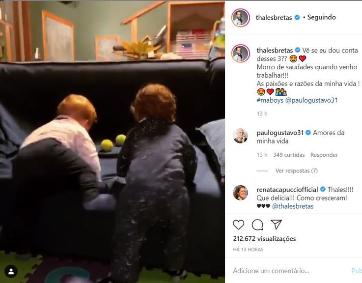 Marido de Paulo Gustavo compartilha vídeo com filhos brincando