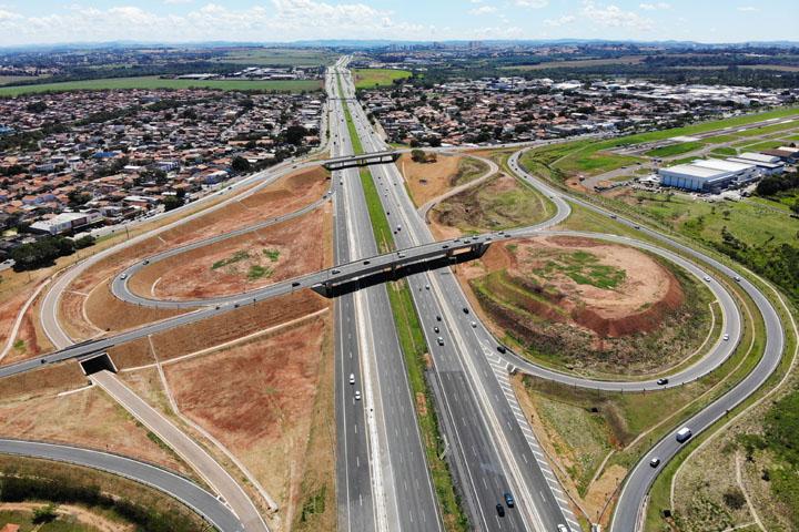 Rota das Bandeiras entrega remodelação do Trevo dos Amarais e trecho final das marginais da D. Pedro I (SP-065), em Campinas