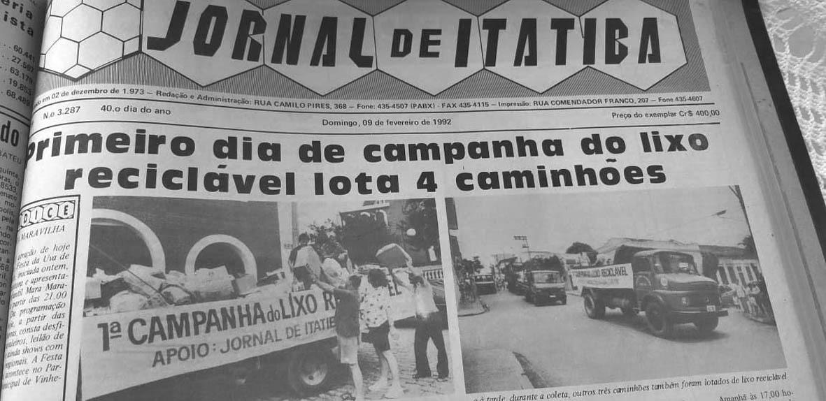 O início da coleta de lixo reciclável em Itatiba