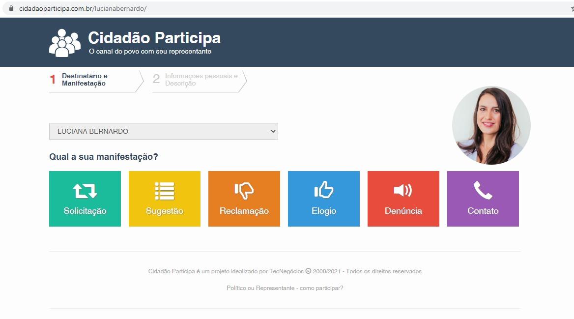 Plataforma Cidadão Participa e LeiTura são projetos desenvolvidos por Luciana Bernardo