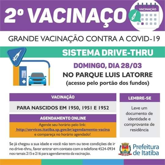 ‘Vacinaço’ neste domingo irá imunizar nascidos em 1950, 1951 e 1952