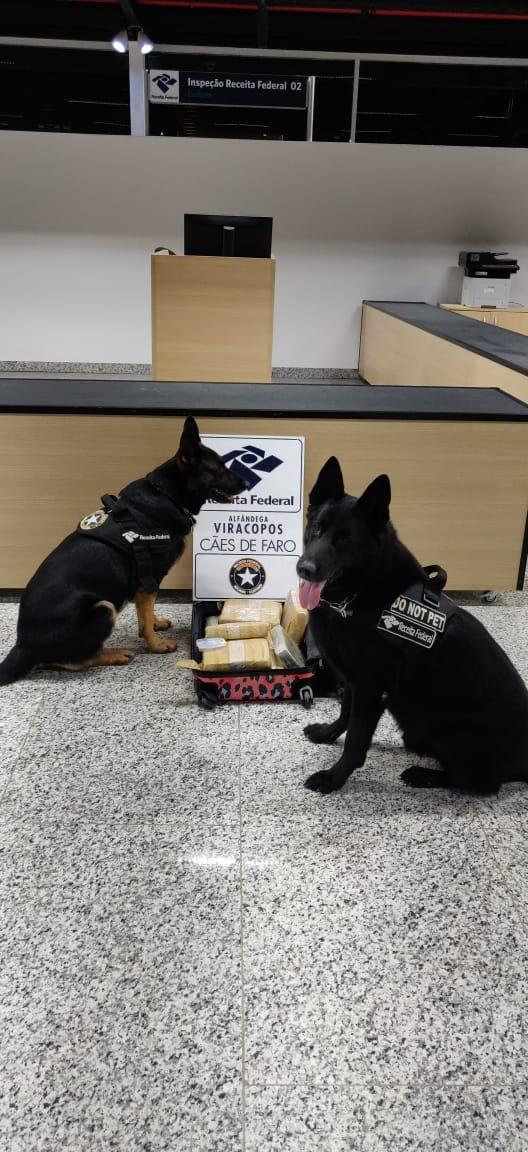 Receita Federal apreende 11 kg de entorpecentes em bagagem de voo doméstico em Viracopos