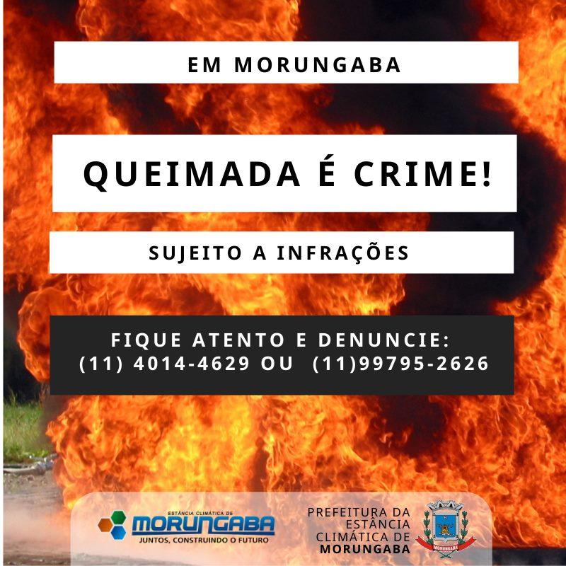 Prefeitura de Morungaba alerta sobre proibição de queimadas