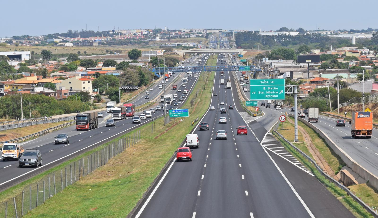 Corredor Dom Pedro tem aumento de 13% de tráfego no período de Festas