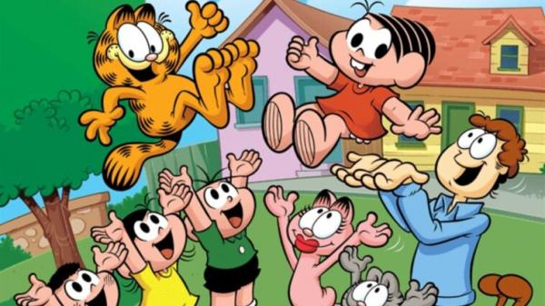 A Turma da Mônica se junta a Garfield em revista