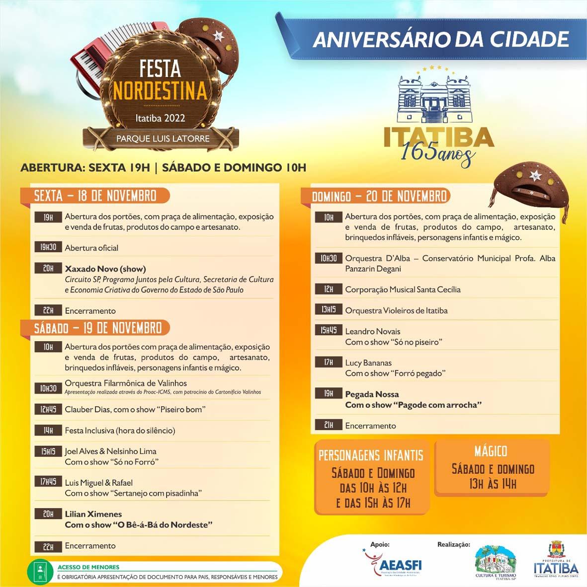 Festa Nordestina: Evento será realizado em comemoração pelos 165 anos de Itatiba