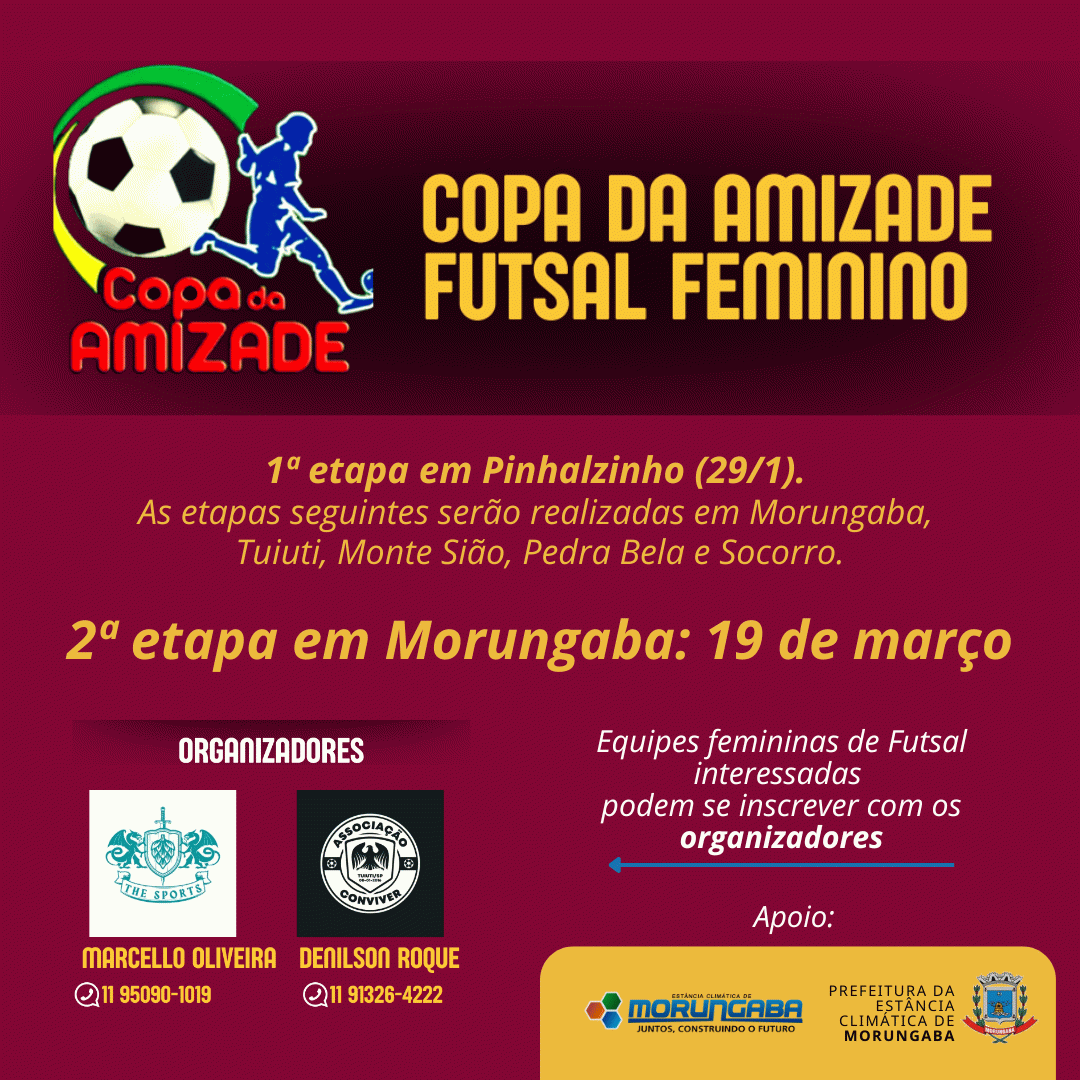 Morungaba recebe uma das etapas da Copa da Amizade de Futsal Feminino