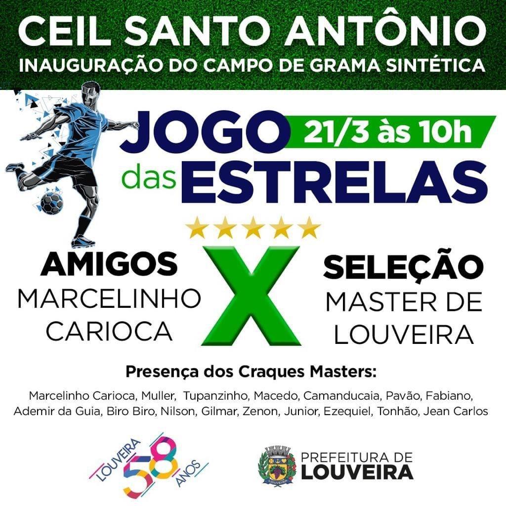 Com entrada gratuita, Jogo das Estrelas é uma das atrações do aniversário de Louveira no feriado do dia 21