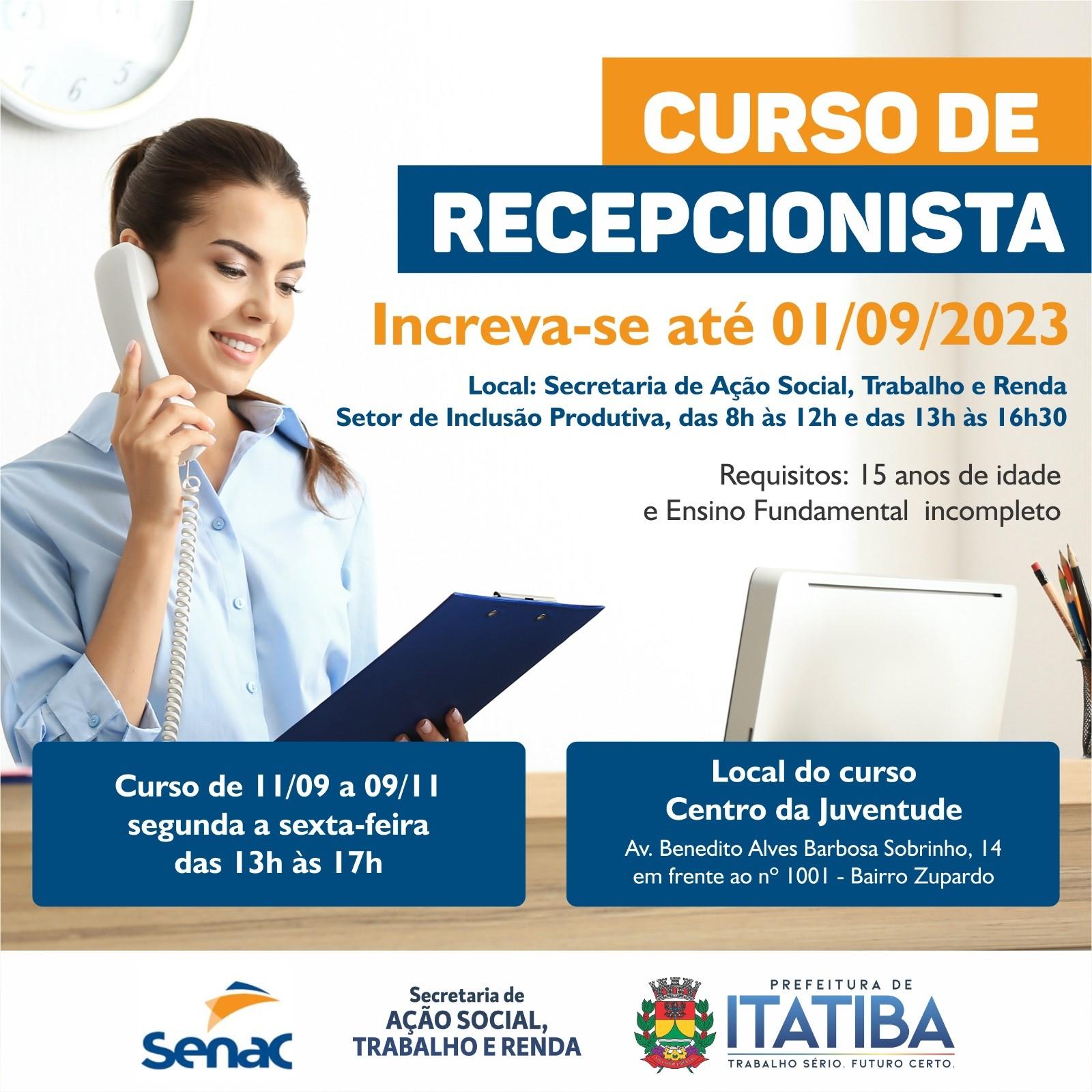 Ação Social e Senac oferecem curso de recepcionista para jovens 