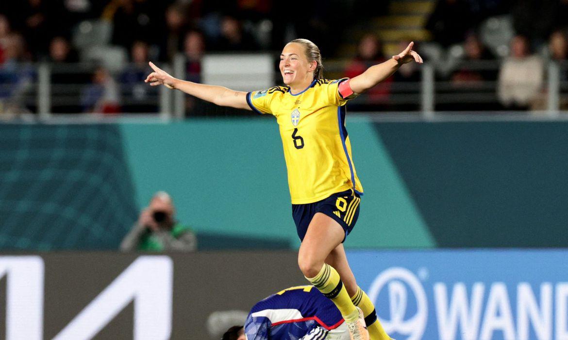 Suécia derrota Japão para manter vivo o sonho de título na Copa