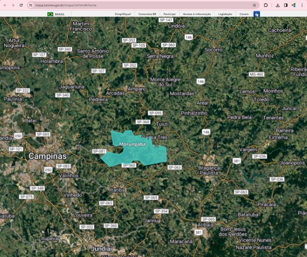 Morungaba integra o Mapa do Turismo Brasileiro pelo segundo ano consecutivo