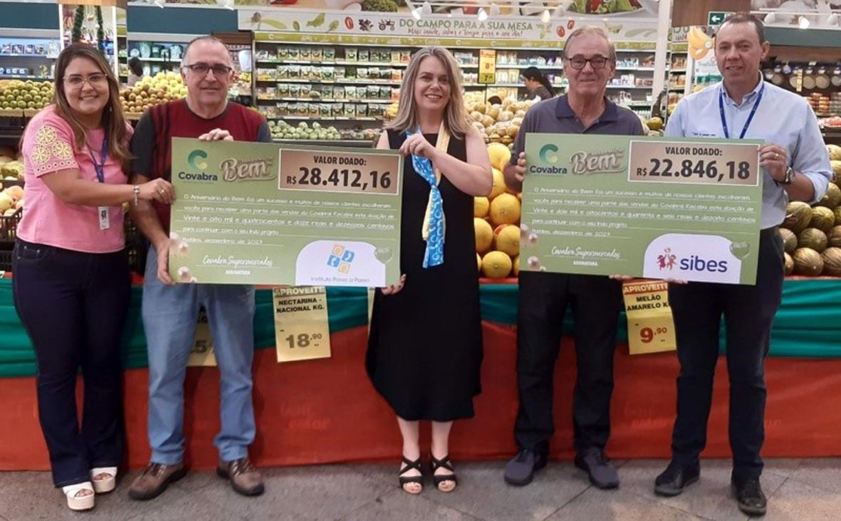 Covabra Supermercados doa R$ 51,2 mil para entidades de Itatiba