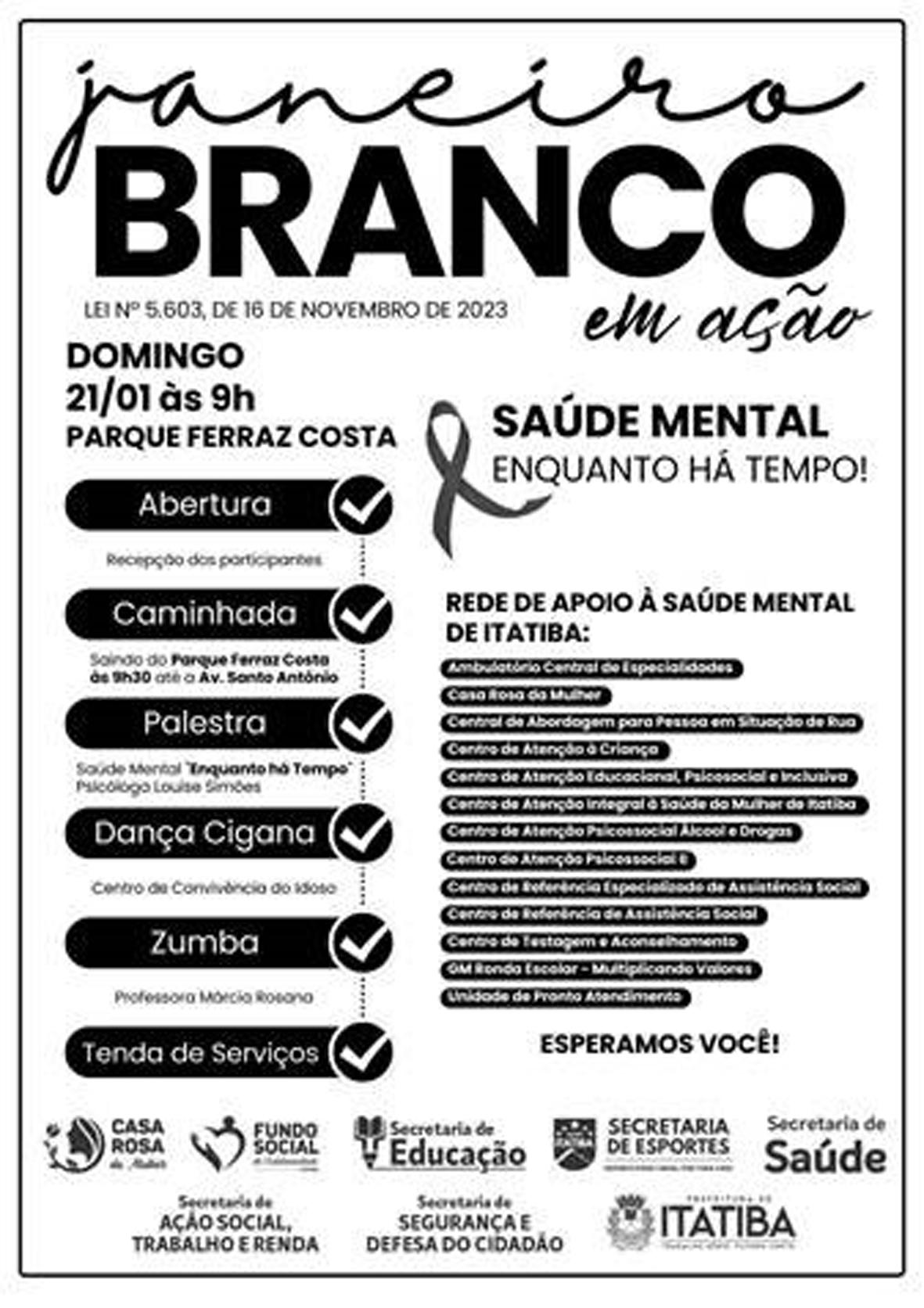 Evento no Parque Ferraz Costa tem como foco a importância da saúde mental