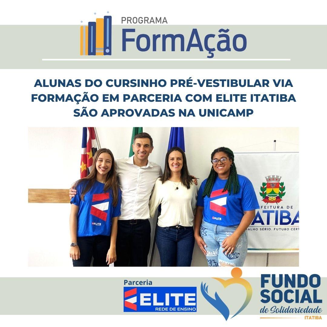 Alunas de projeto do Fundo Social de Itatiba são aprovadas na Unicamp