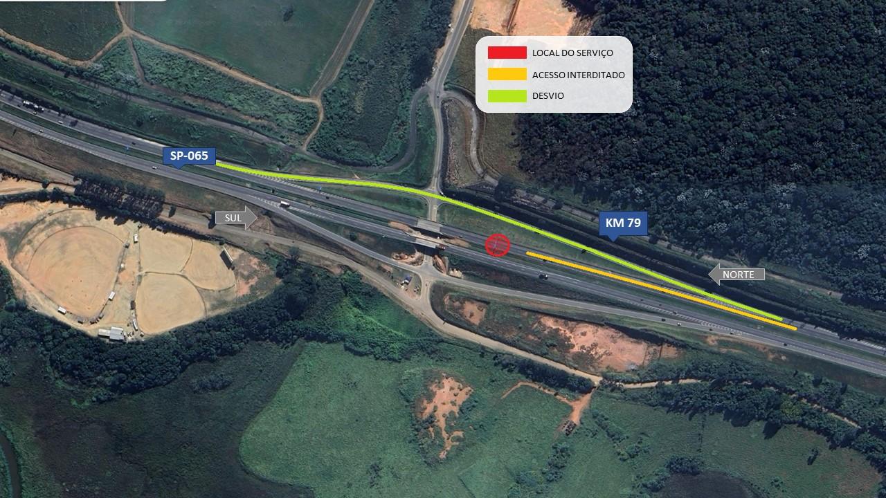 Implantação de novos pórticos interdita trecho da rodovia D. Pedro I (SP-065),  em Atibaia