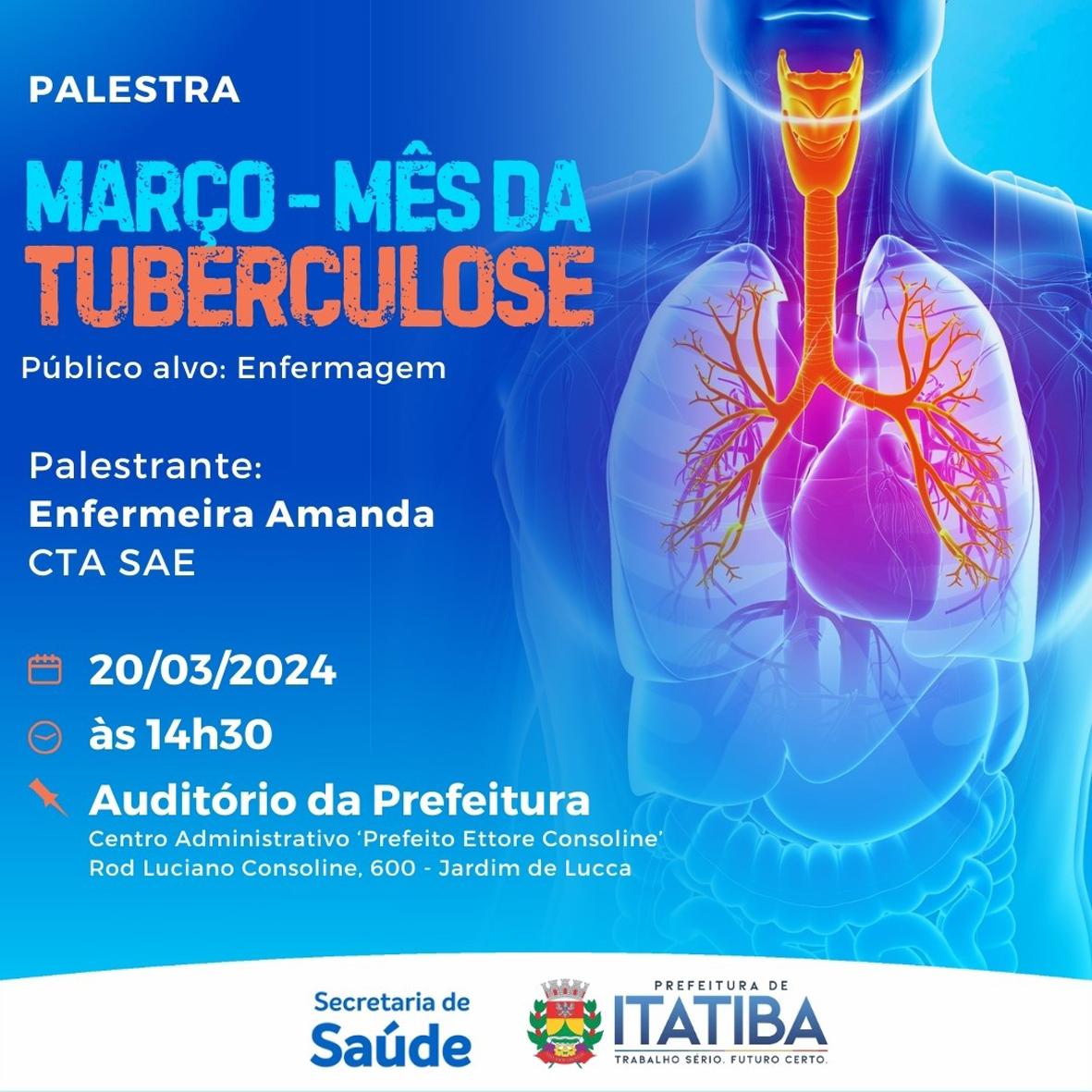 Saúde oferece palestra a profissionais da Enfermagem pelo Mês da Tuberculose