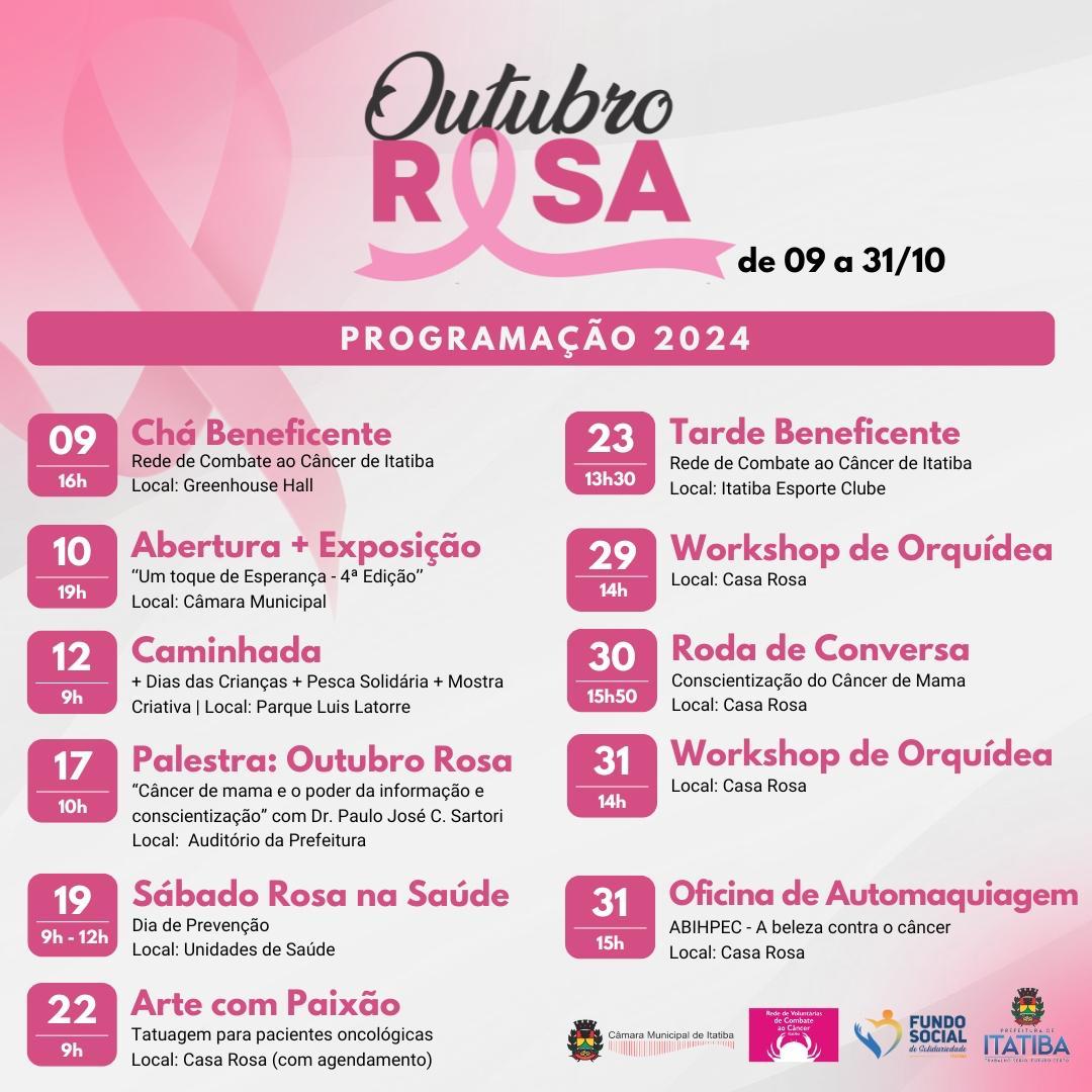 Outubro Rosa 2024 terá abertura em Itatiba com Exposição ‘Um Toque de Esperança’