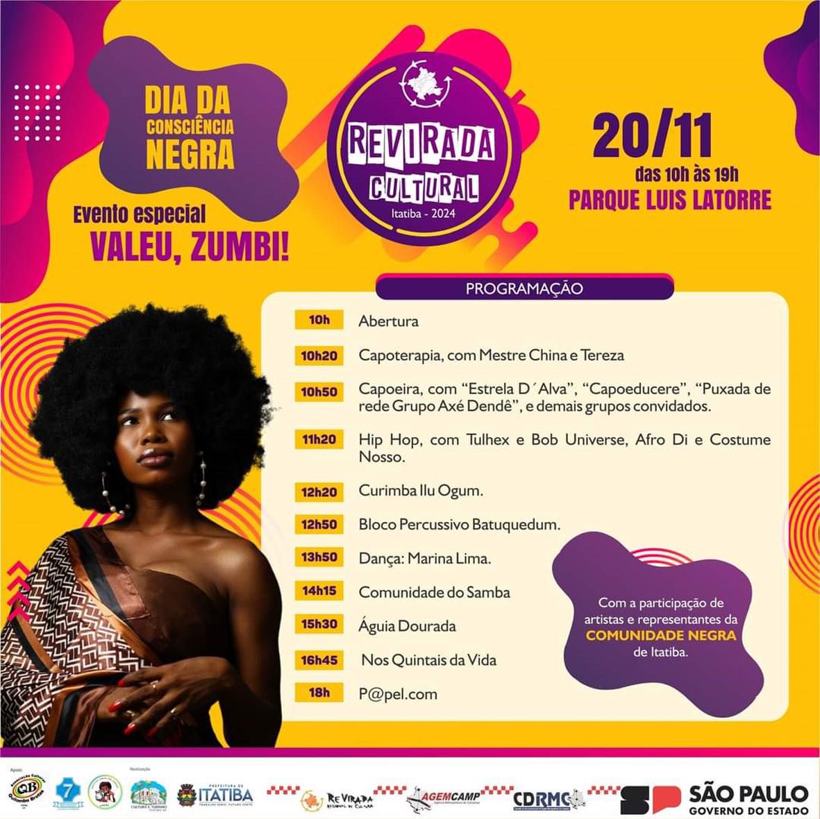 Consciência Negra é celebrada com Re-Virada Cultural especial em Itatiba