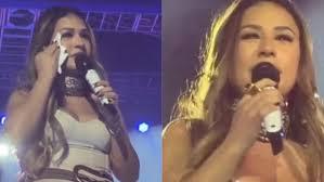 Simone Mendes chora durante show por estar sem voz
