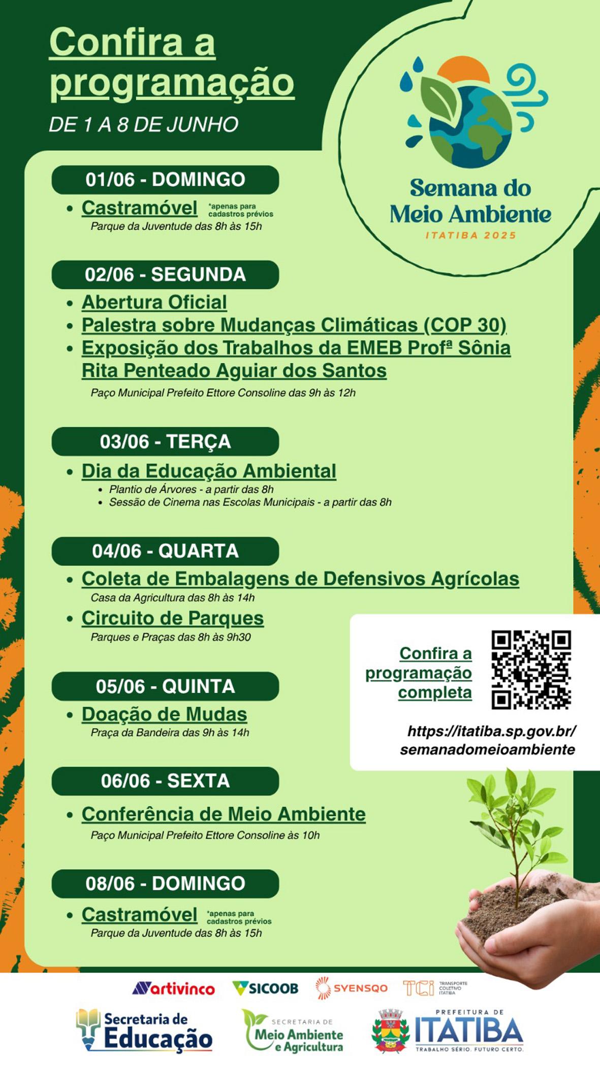 Iniciada Semana do Meio Ambiente 2025 de Itatiba com foco na conscientização e mudanças climáticas