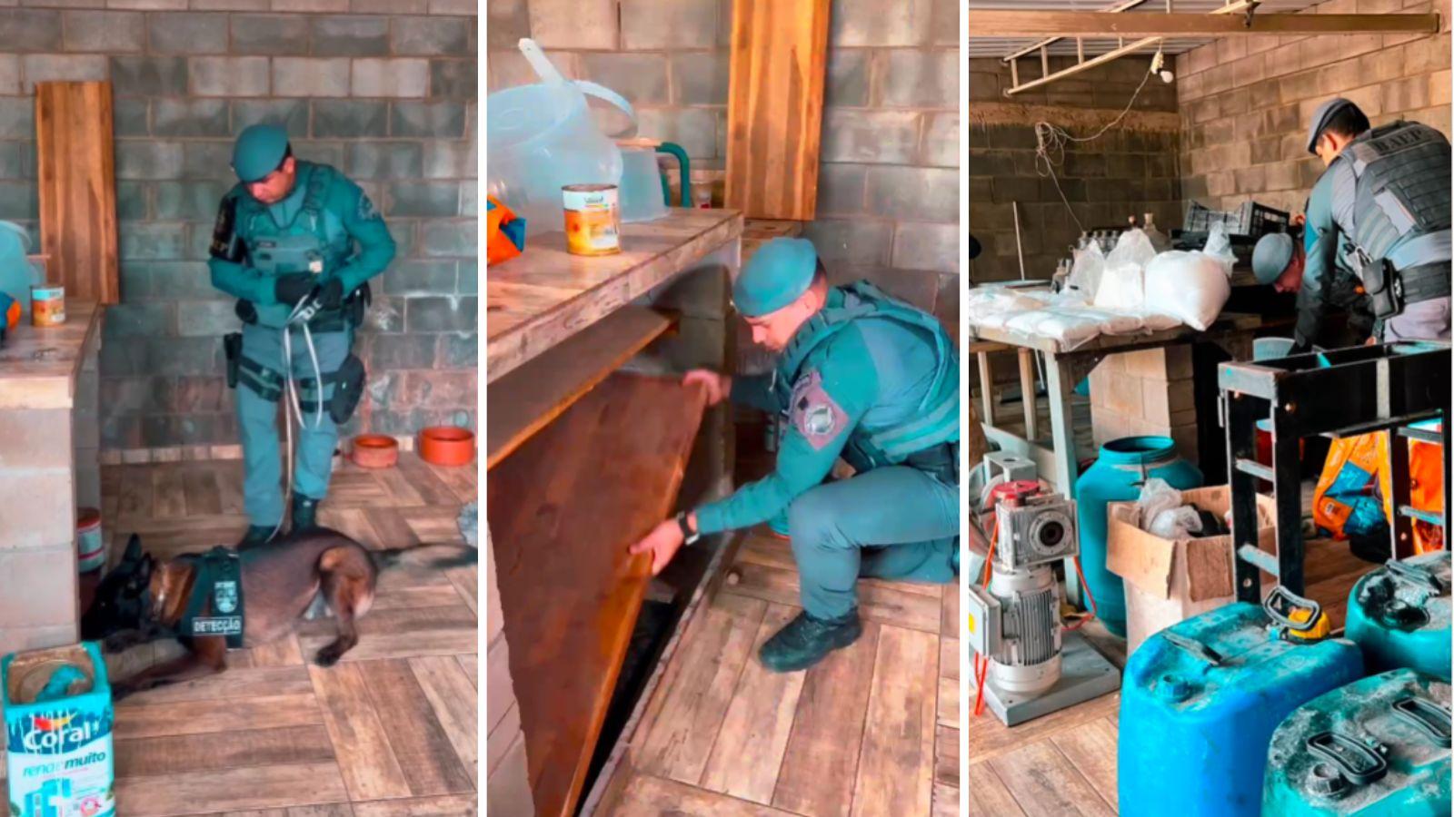 Bunker equipado para preparar drogas é encontrado em chácara no interior de SP