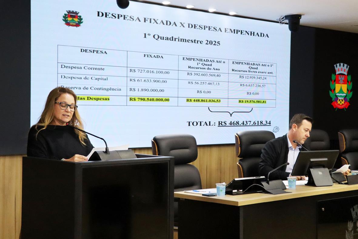 Dados das finanças do município são apresentados em audiência na Câmara