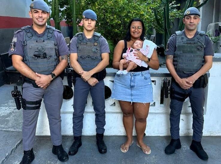 Em 10 dias, PM de SP salva bebê de 1 mês duas vezes em Santos