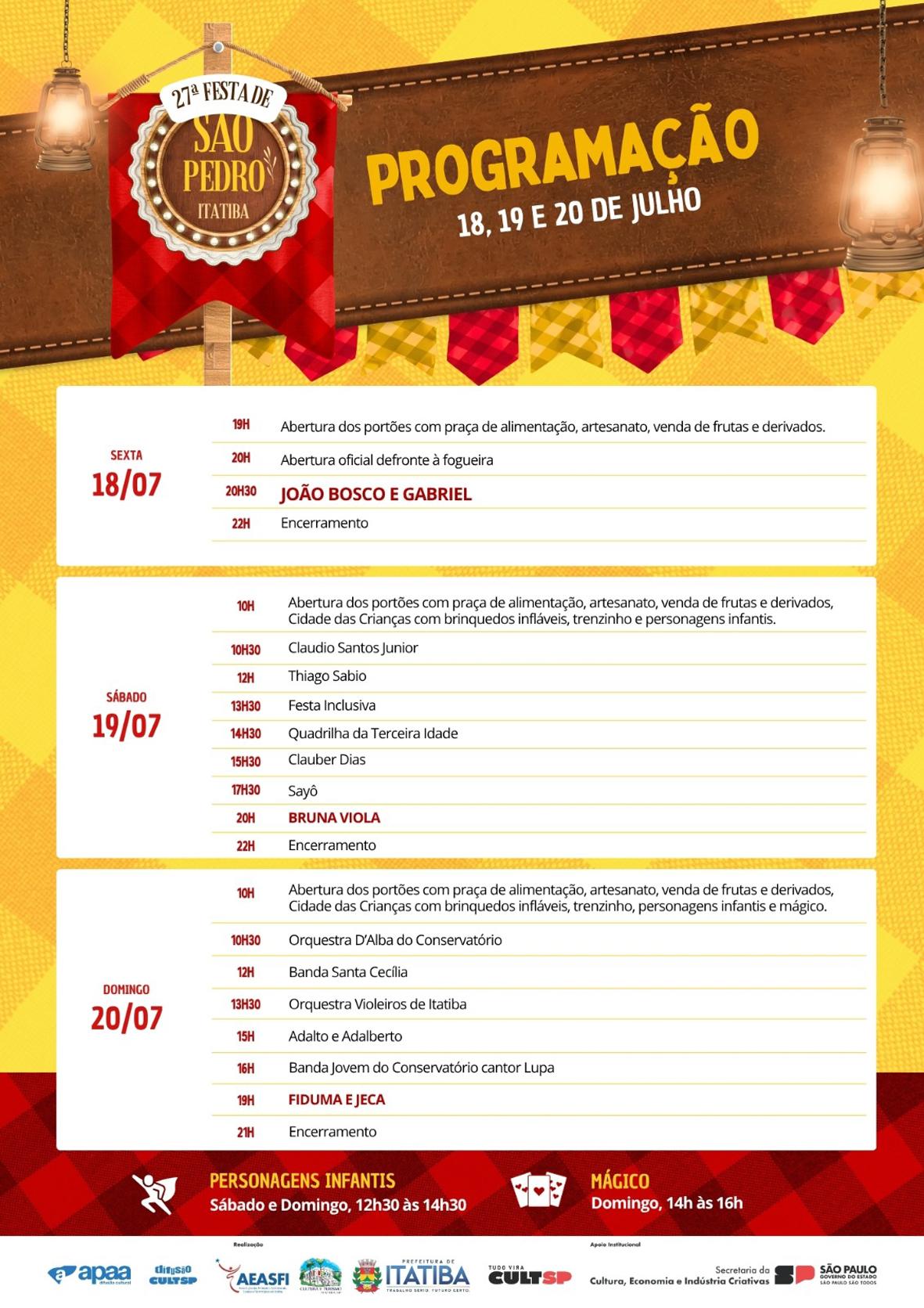 Visitantes da 27ª Festa de São Pedro vão encontrar o melhor de produtores rurais e artesãos de Itatiba