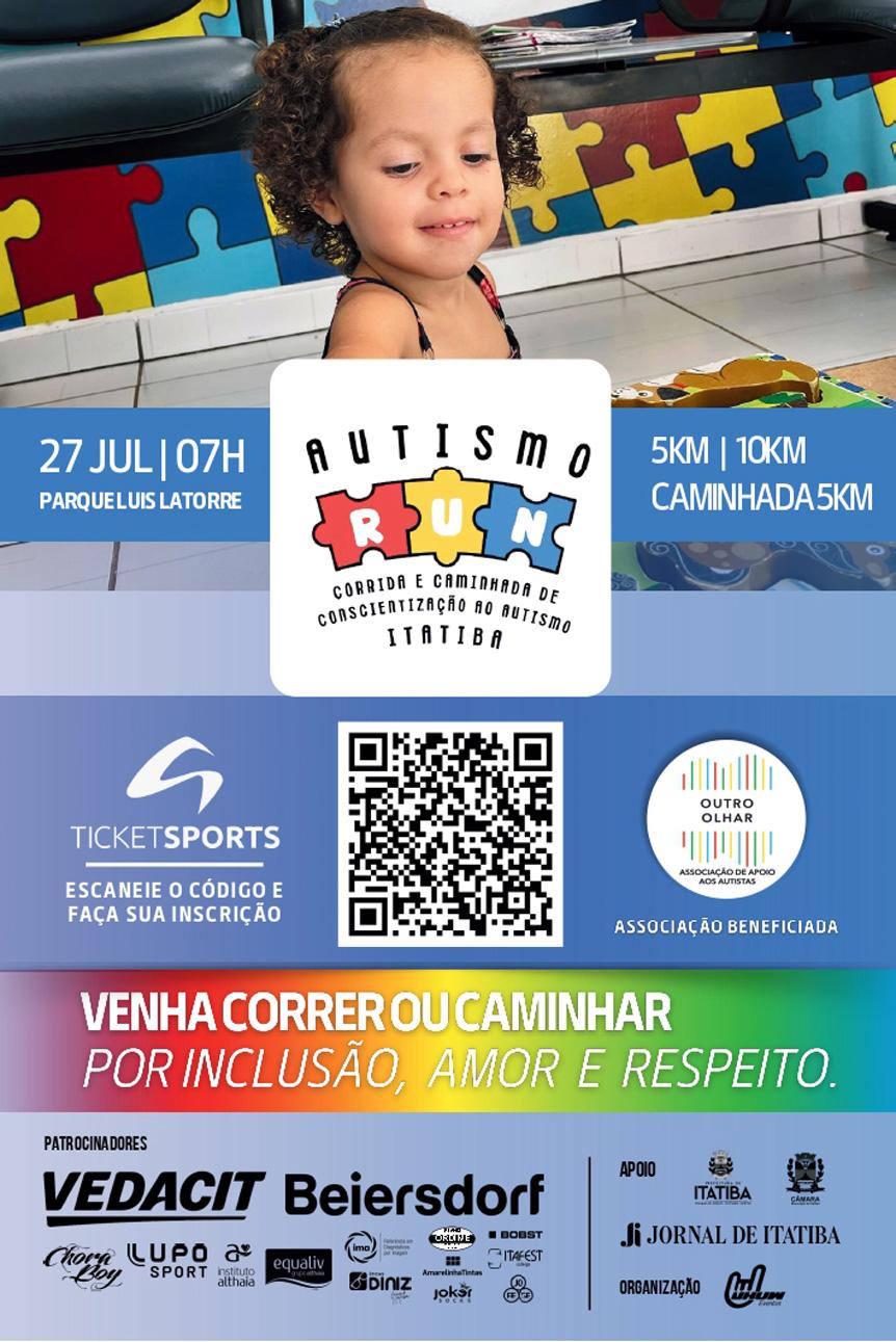 Itatiba recebe Autismo Run neste domingo com foco em inclusão e solidariedade