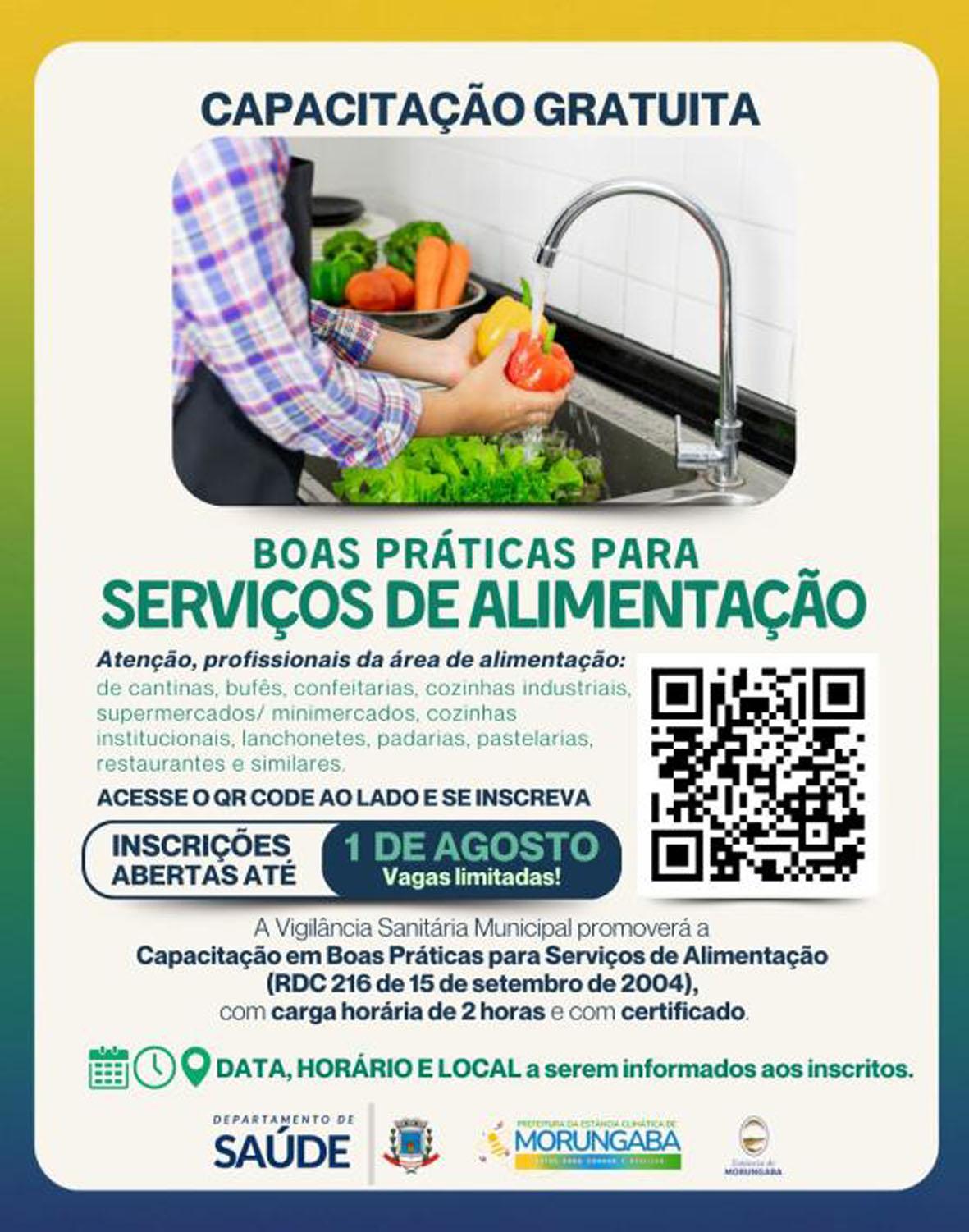 Morungaba oferece capacitação gratuita sobre boas práticas em serviços de alimentação