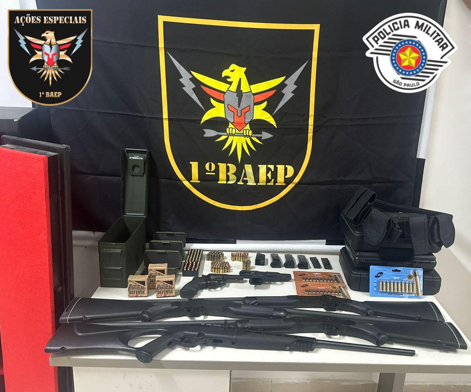 BAEP apreende arsenal em Valinhos; Polícia apura ligação com tentativa de homicídio em Campinas