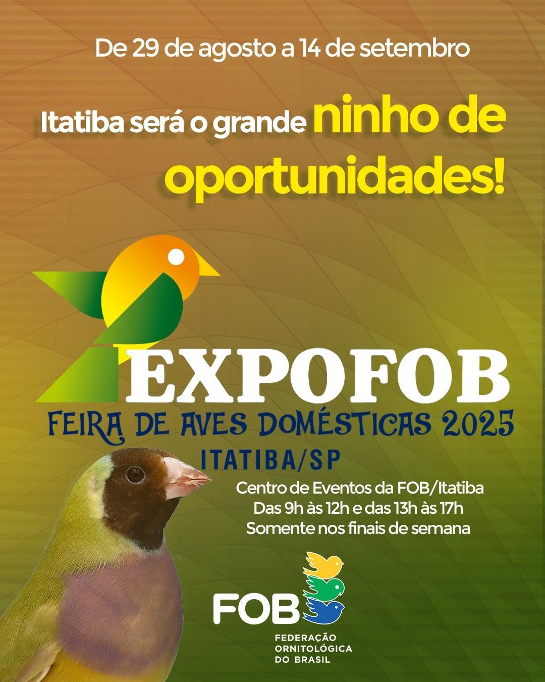FOB realiza EXPOFOB 2025 em Itatiba com entrada gratuita