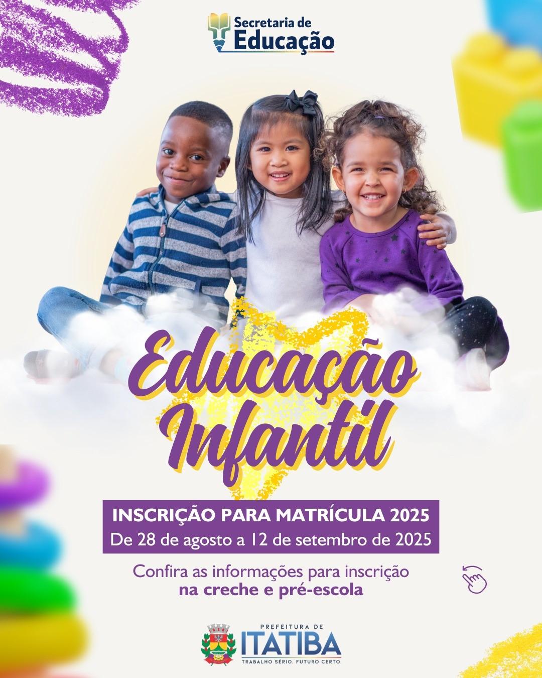 Inscrições da Educação Infantil 2026 começam nesta quinta-feira