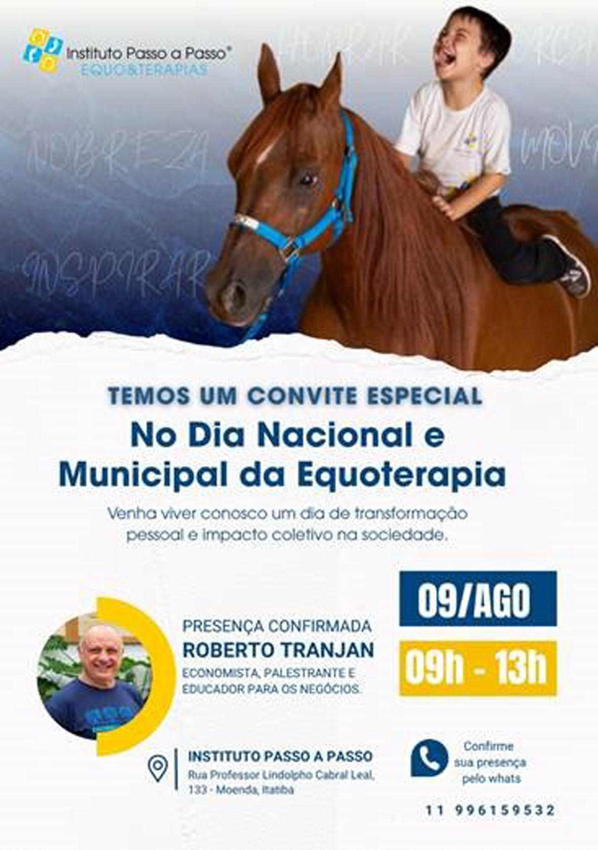 Passo a Passo promove 2º Equus no Dia Nacional e Municipal da Equoterapia