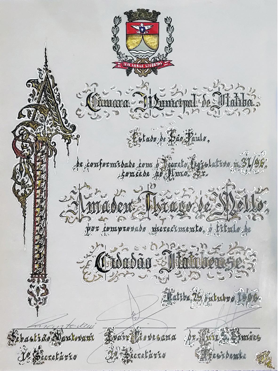 Poeta Thiago de Mello Cidadão Itatibense Poeta Thiago de Mello Cidadão Itatibense