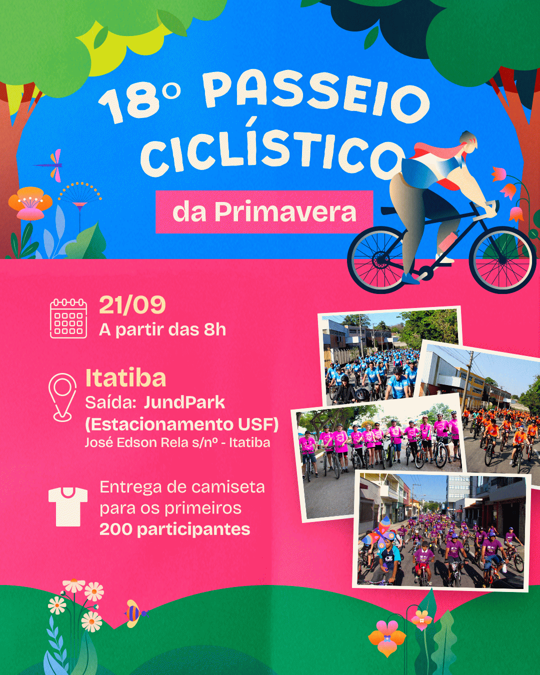 18º Passeio Ciclístico da Primavera acontece em Itatiba no dia 21