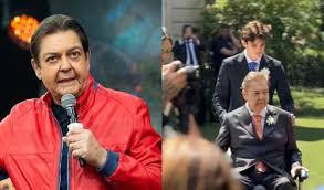 Em cadeira de rodas, Faustão comparece ao casamento da filha, Lara