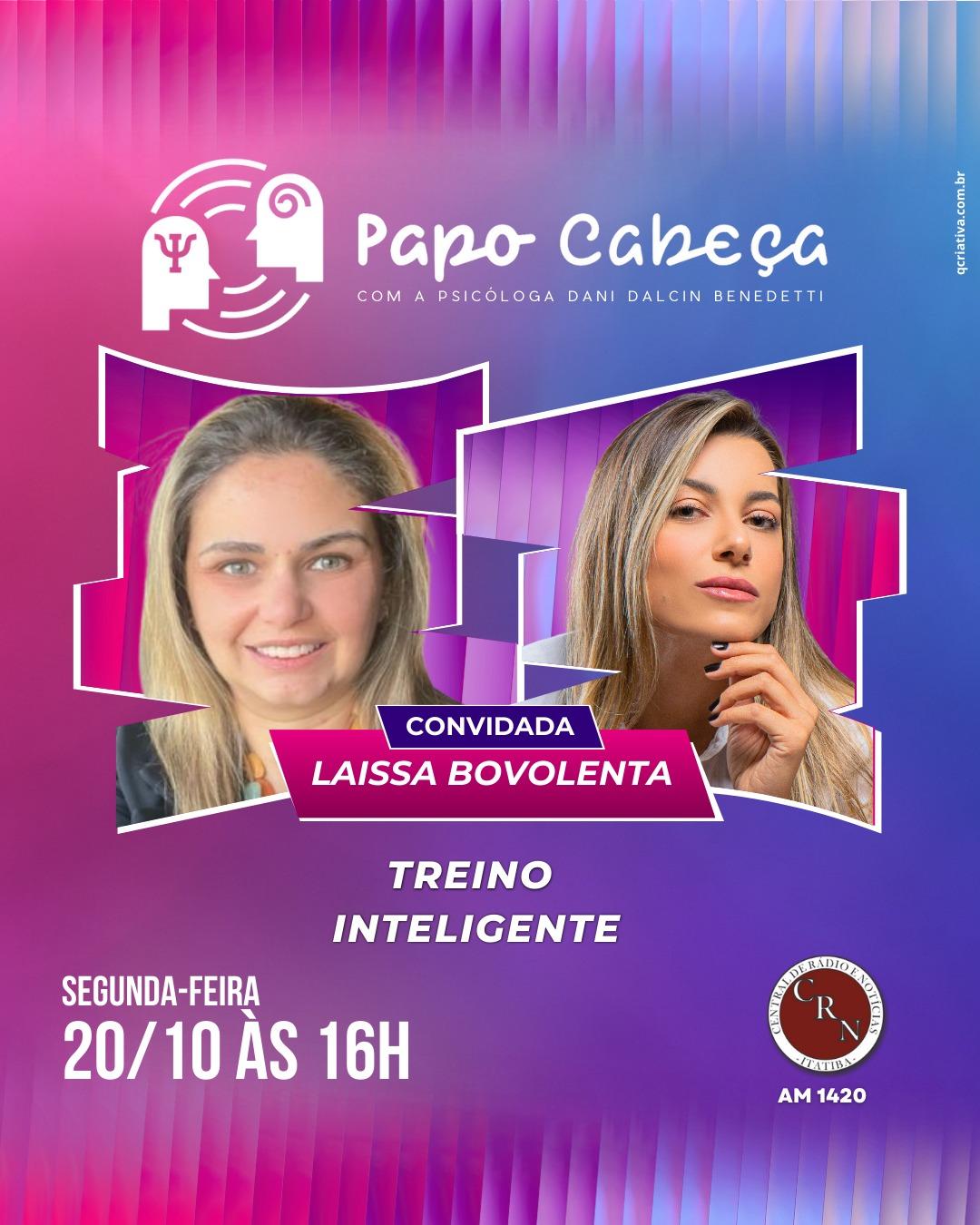 Treino Inteligente com Laissa Bovolenta é tema do “Papo Cabeça” nesta segunda na Rádio CRN