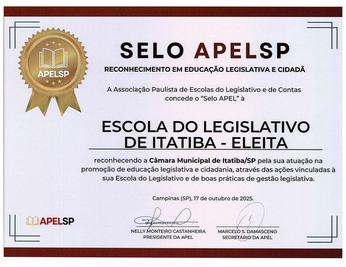 ELEITA recebe selo da Associação Paulista das Escolas do Legislativo