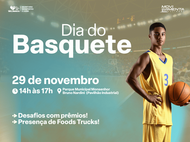 Valinhos promove “Dia do Basquete” no sábado (29) com entrada gratuita
