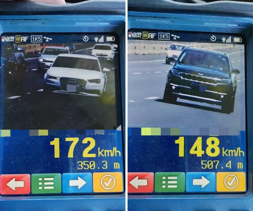 Carro é flagrado a 172km/h na Rodovia Anhanguera em Sumaré 