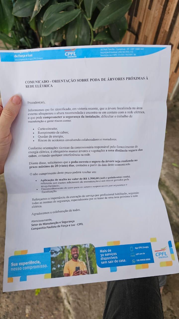 Prefeitura de Nova Odessa alerta para golpe envolvendo falsa notificação sobre poda de árvores