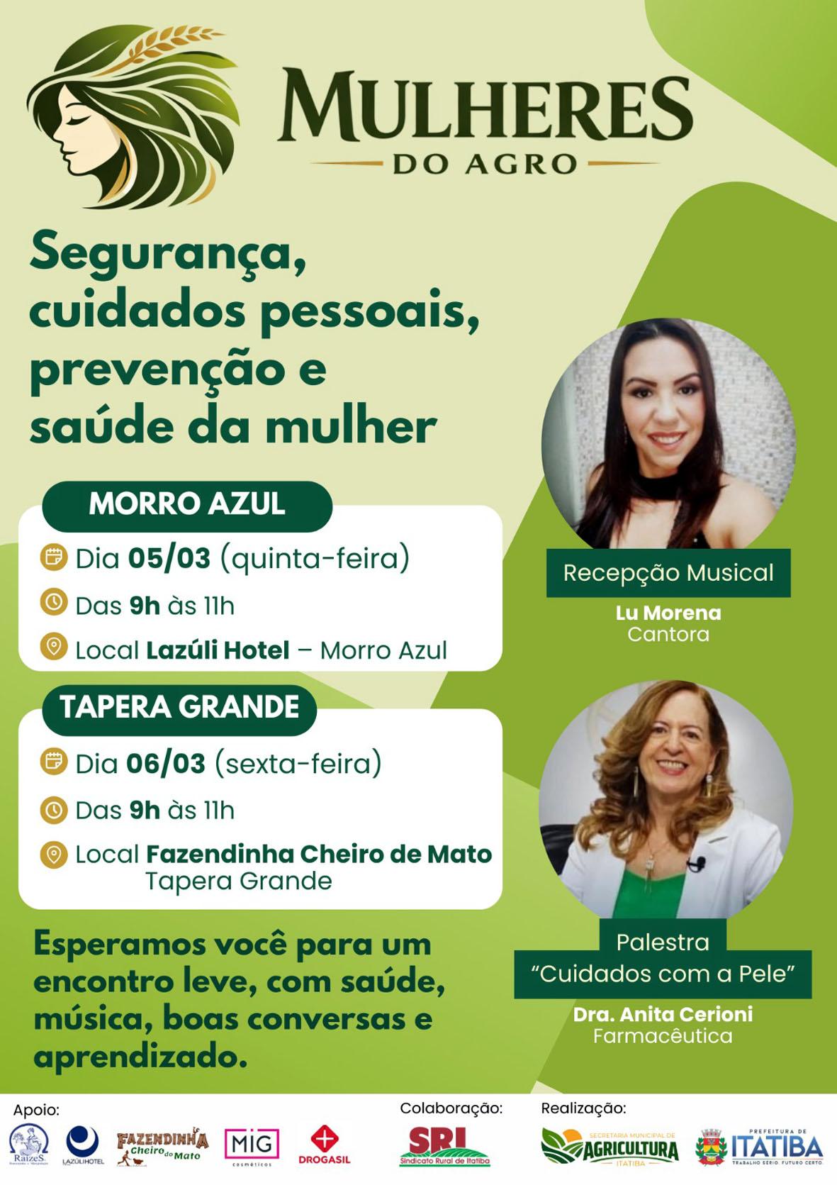 Mulheres do Agro promove encontros sobre segurança, prevenção e saúde feminina