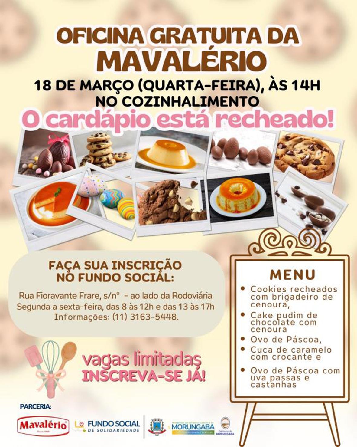 Oficina gratuita de Páscoa traz receitas especiais em Morungaba