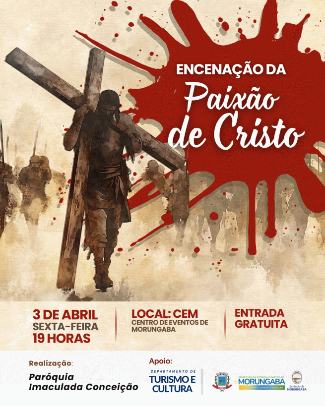 Encenação da Paixão de Cristo será realizada na Sexta-feira Santa em Morungaba