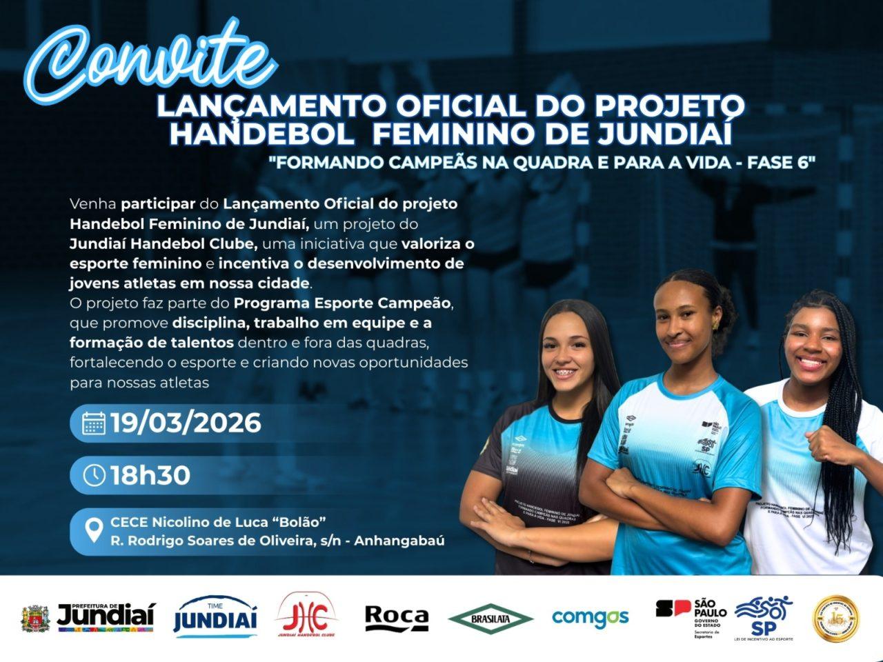 Jundiaí lança 6ª fase do projeto ‘Formando Campeãs’ no handebol feminino