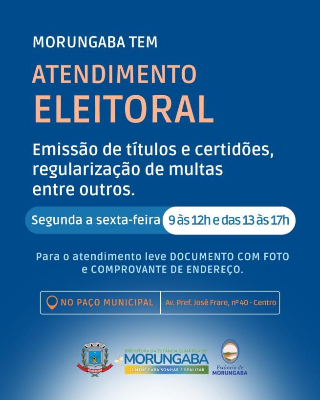 Morungaba oferece atendimento eleitoral para facilitar regularização de documentos
