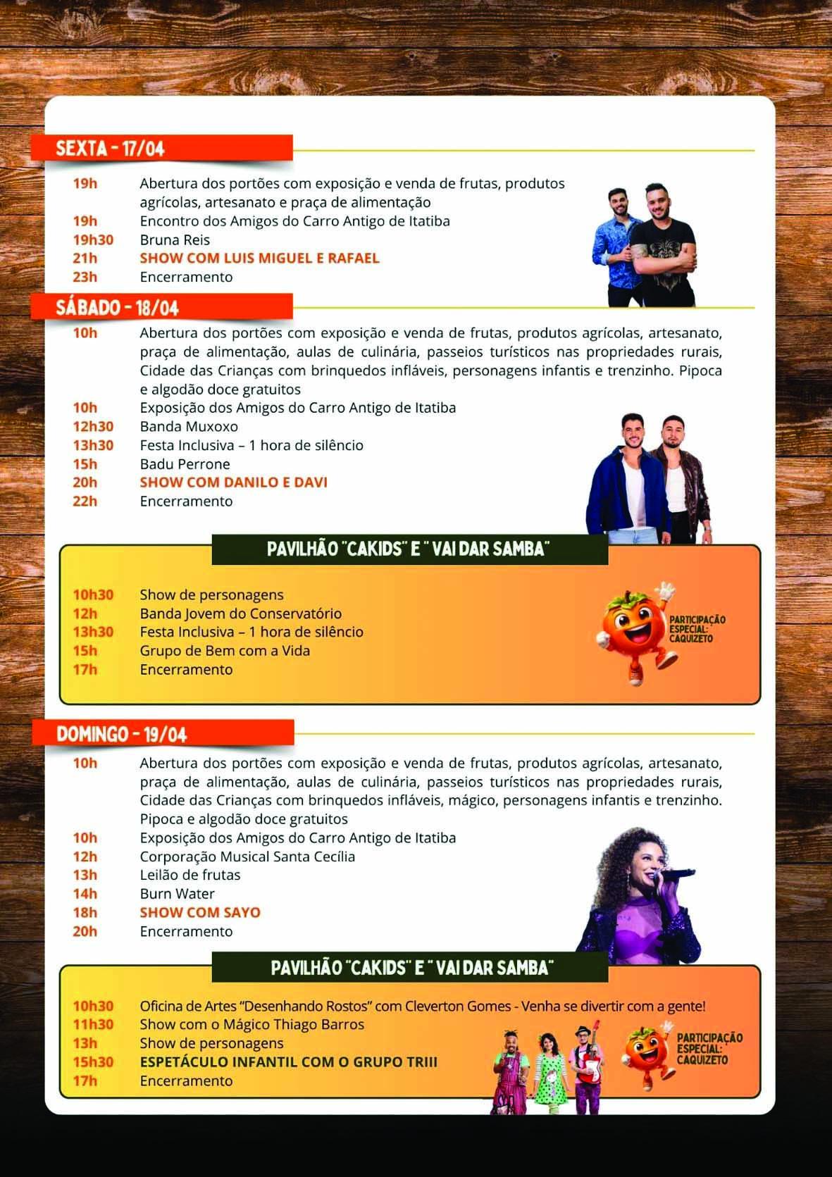 Festa do Caqui entra no segundo fim de semana com música, gastronomia e valorização dos produtores rurais Festa do Caqui entra no segundo fim de semana com música, gastronomia e valorização dos produtores rurais