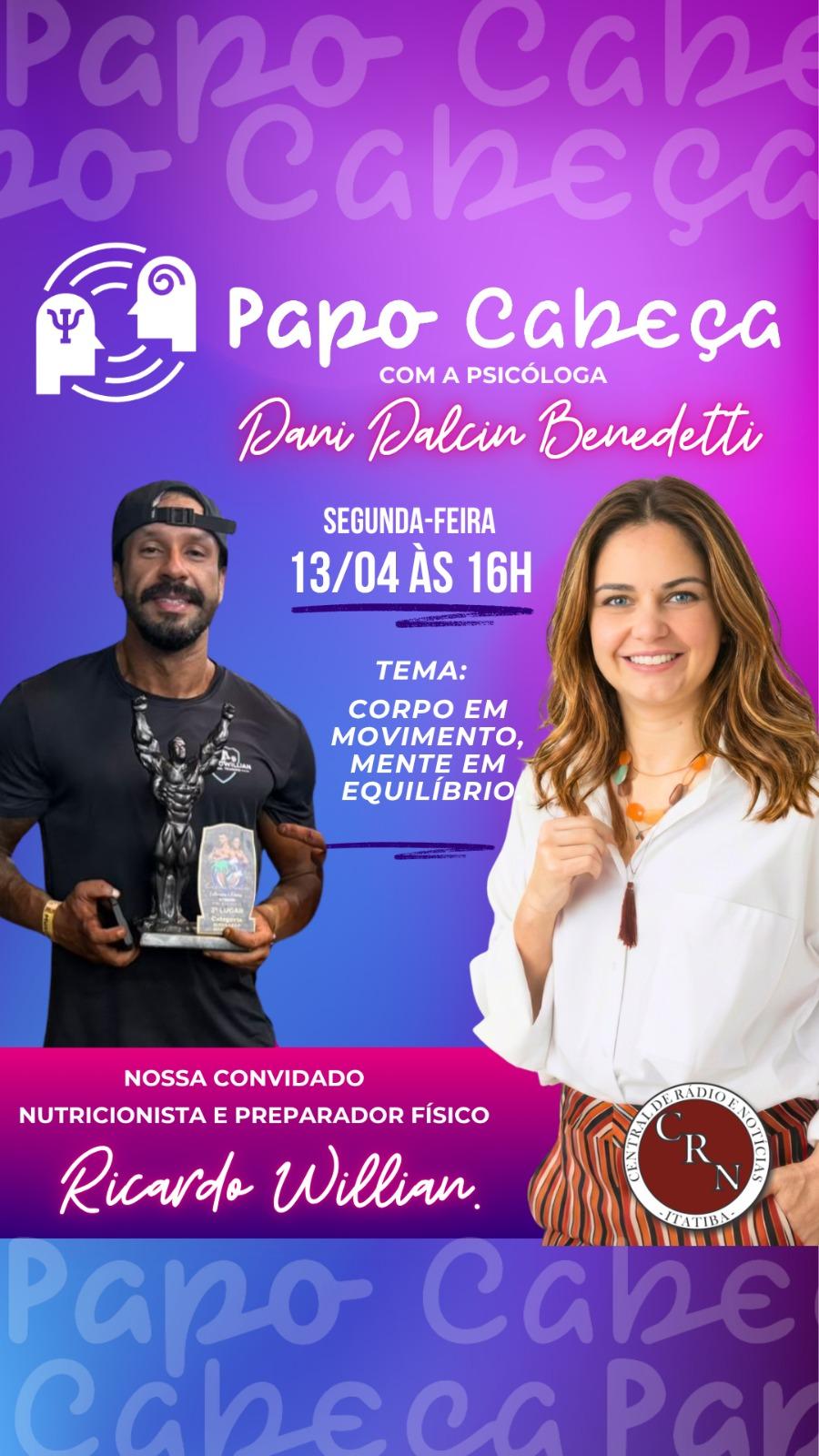 Papo Cabeça debate a conexão entre corpo, mente e qualidade de vida na Rádio CRN