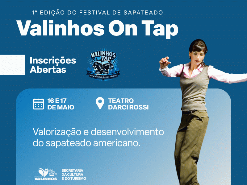 Valinhos terá festival de sapateado “Valinhos On Tap” dividido em duas modalidades e com premiação